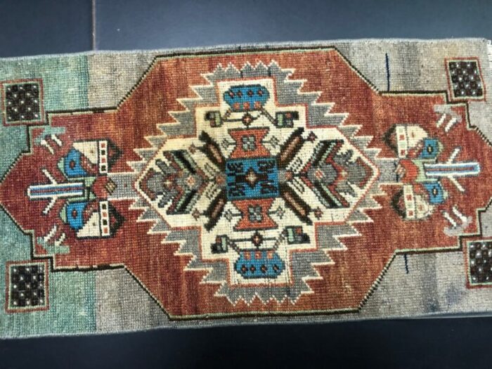 small vintage wool rug 1960s 2 3