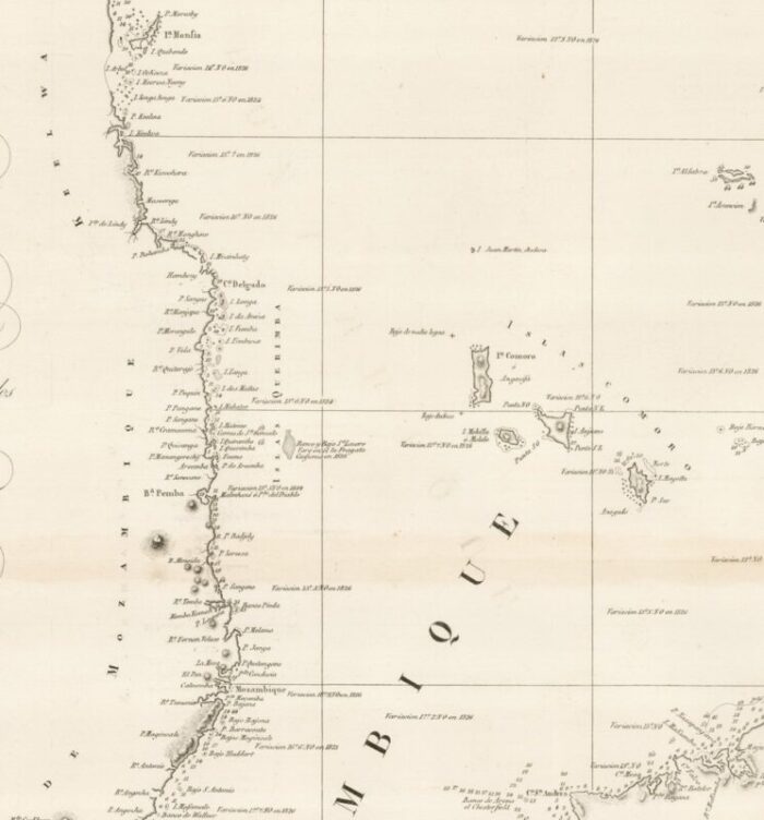 spanish sea chart of madagascar and mozambique 5