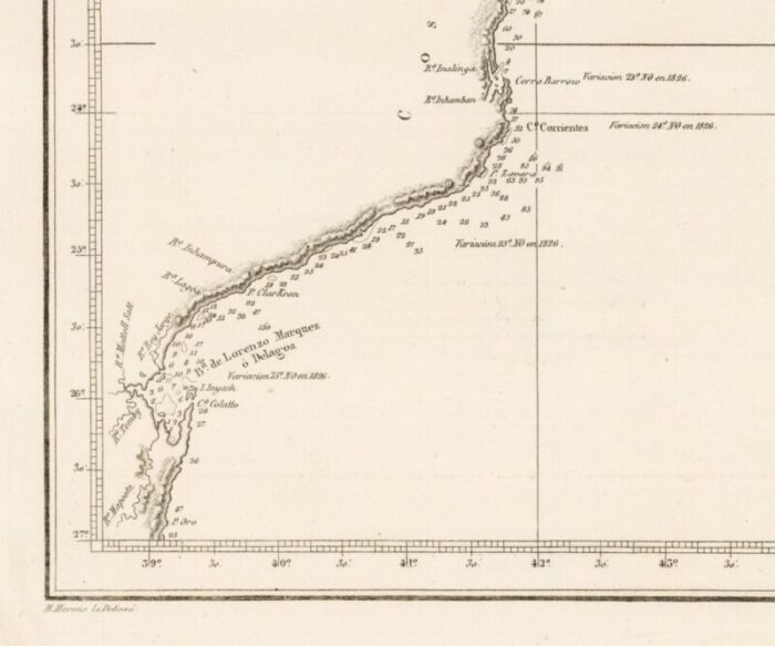 spanish sea chart of madagascar and mozambique 7