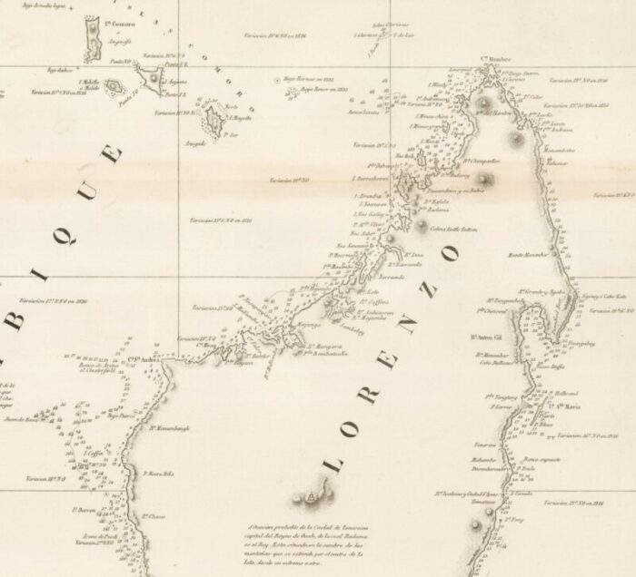 spanish sea chart of madagascar and mozambique 8