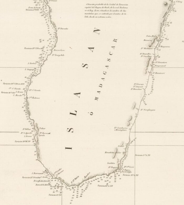 spanish sea chart of madagascar and mozambique 9