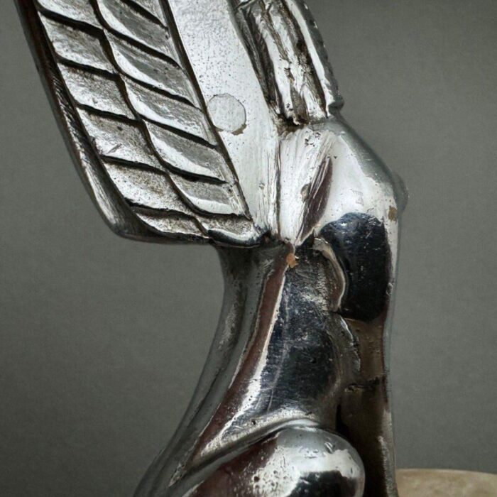 sphinx automobile mascot in silvered bronze by ch r peyee 6