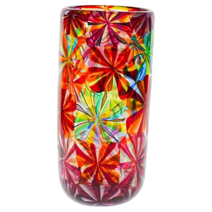 stellato murano glass vase in the style of pollio perelda for fratelli toso 1