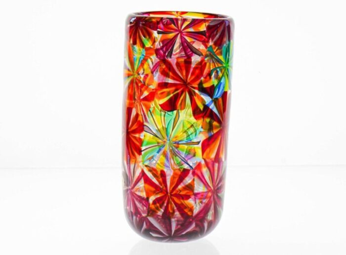 stellato murano glass vase in the style of pollio perelda for fratelli toso 14