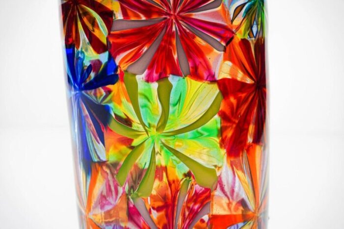 stellato murano glass vase in the style of pollio perelda for fratelli toso 15