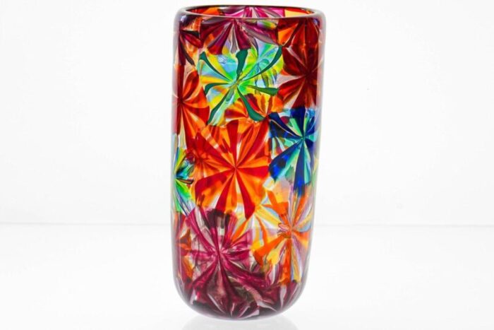 stellato murano glass vase in the style of pollio perelda for fratelli toso 2