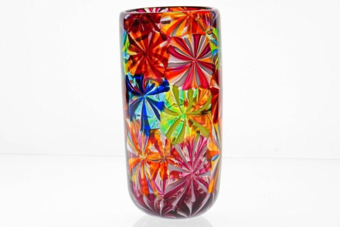 stellato murano glass vase in the style of pollio perelda for fratelli toso 3