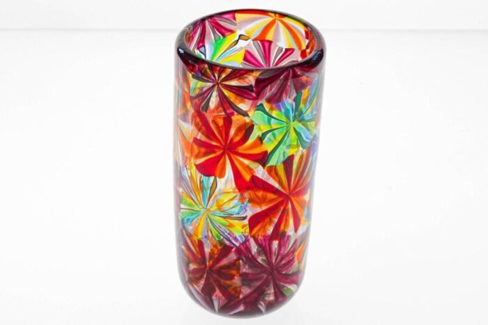 stellato murano glass vase in the style of pollio perelda for fratelli toso 4