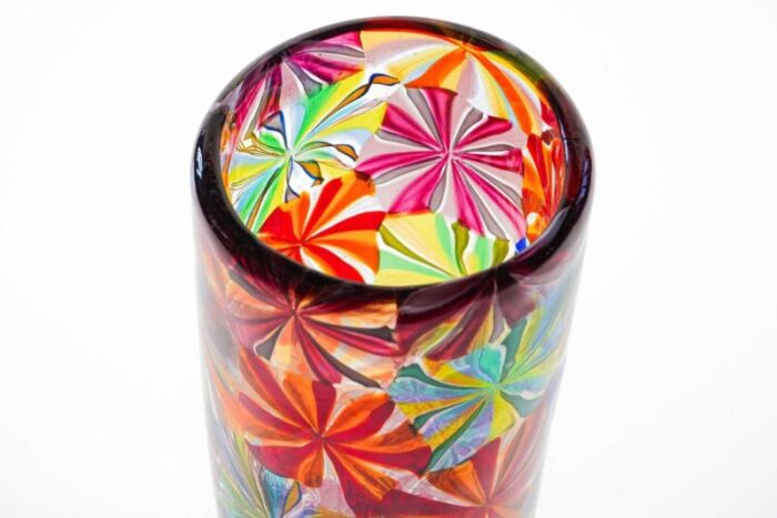 stellato murano glass vase in the style of pollio perelda for fratelli toso 5