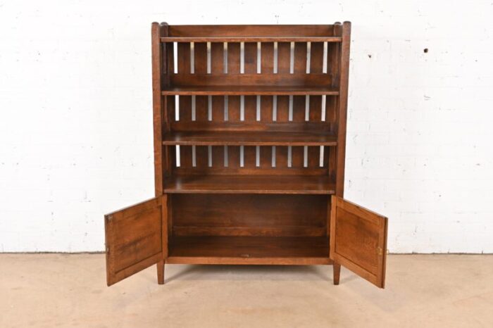 stickley brothers style antique mission oak arts and crafts bookcase newly refinished 1224