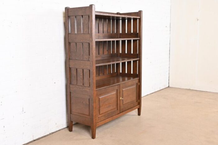 stickley brothers style antique mission oak arts and crafts bookcase newly refinished 2516