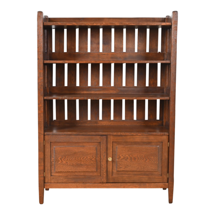 stickley brothers style antique mission oak arts and crafts bookcase newly refinished 2665