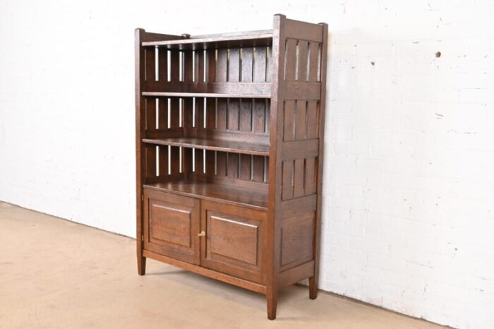 stickley brothers style antique mission oak arts and crafts bookcase newly refinished 6767