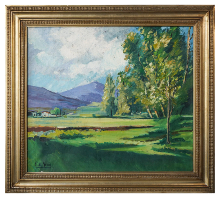 summer landscape oil on canvas framed 6232