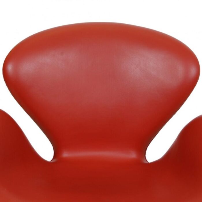 swan chair in original red leather by arne jacobsen 2000s 1861