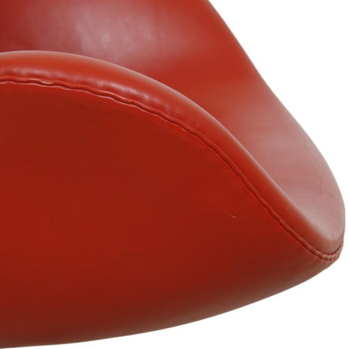 swan chair in original red leather by arne jacobsen 2000s 3870