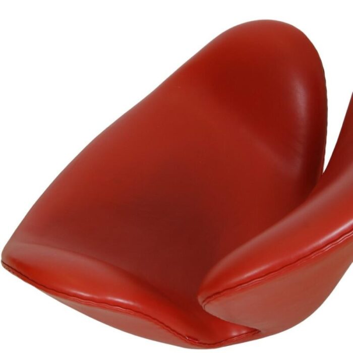 swan chair in original red leather by arne jacobsen 2000s 4308