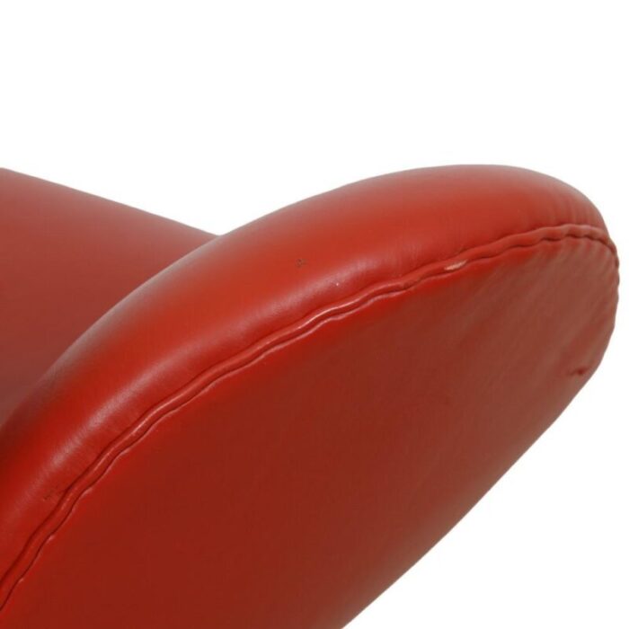 swan chair in original red leather by arne jacobsen 2000s 5832