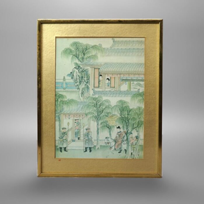 three japanese woodblock genre prints by torii kiyonaga and unknown artist 20thc set of 3 framed 7911