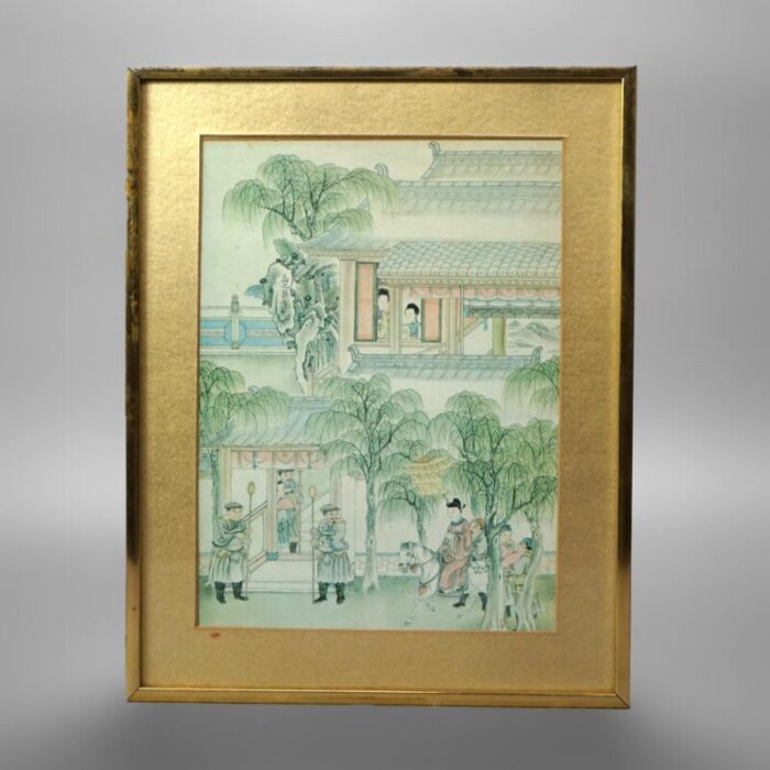 three japanese woodblock genre prints by torii kiyonaga and unknown artist 20thc set of 3 framed 8177