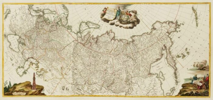 three sheet map of the russian empire 1