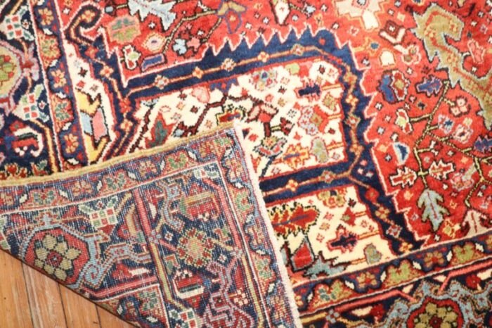 traditional antique heriz rug 84 x 109 0878