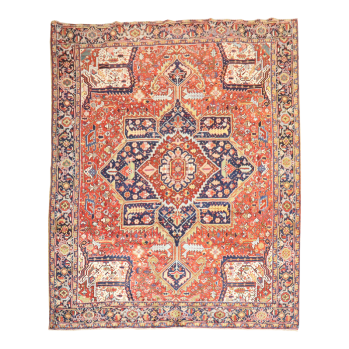 traditional antique heriz rug 84 x 109 5146