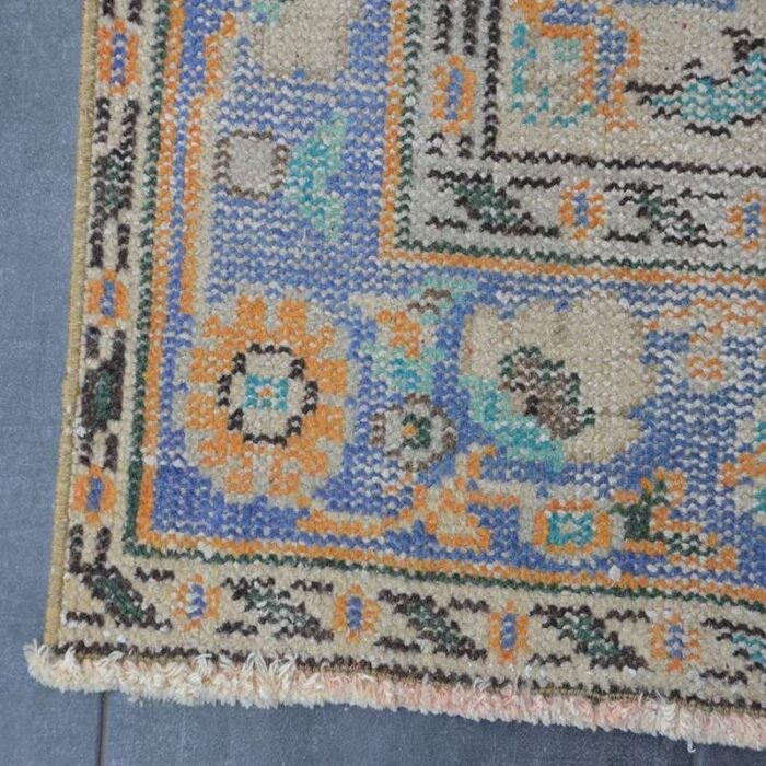 traditional overdyed wool rug 1960s 4