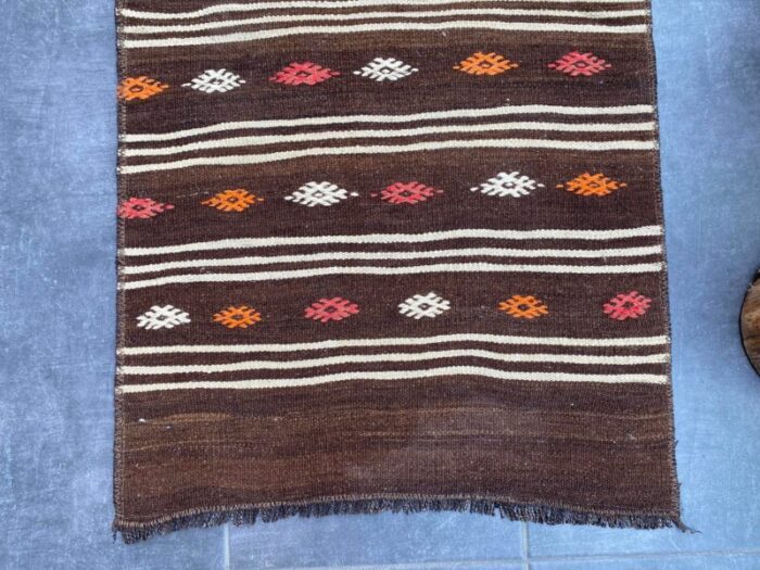 turkish geometric vintage kilim 6254