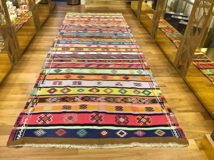 turkish handmade colorful kilim rug 1980s 5