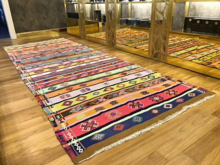 turkish handmade colorful kilim rug 1980s 8