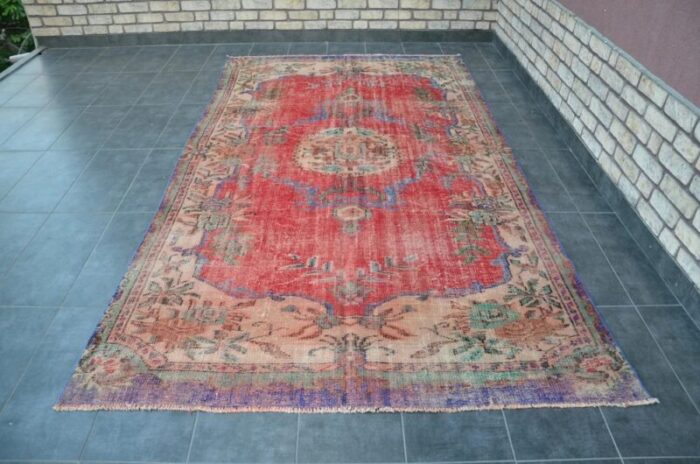 turkish overdyed rug 1960 1 2