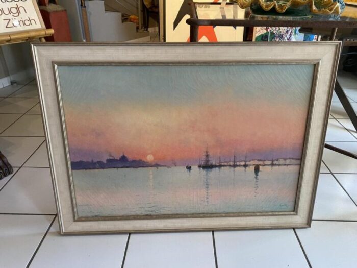 venice sunset 1920s painting 0360