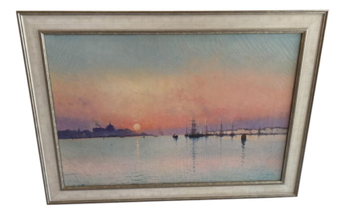 venice sunset 1920s painting 9803