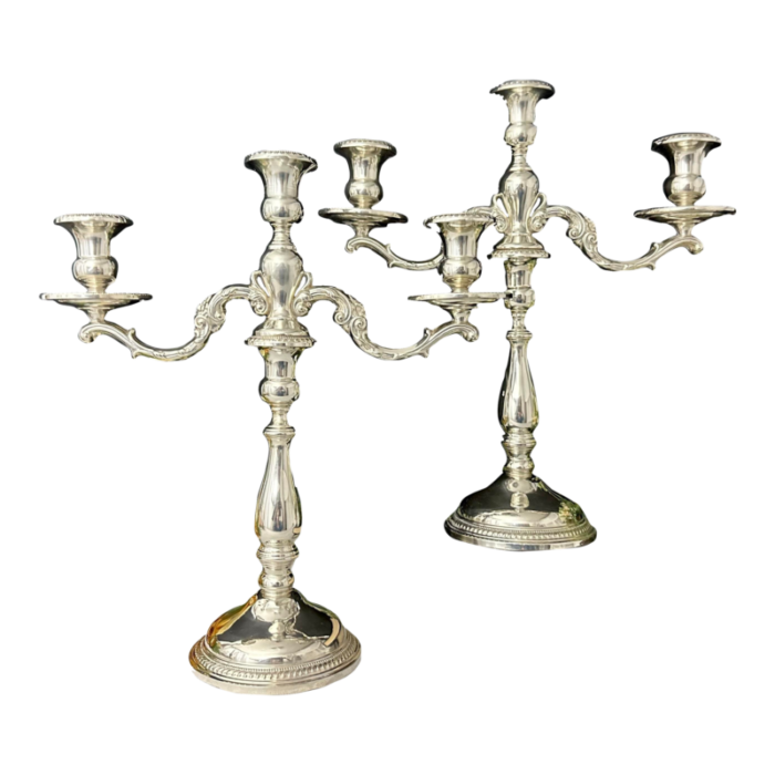 vintage amstom sterling silver candelabras a pair 9983