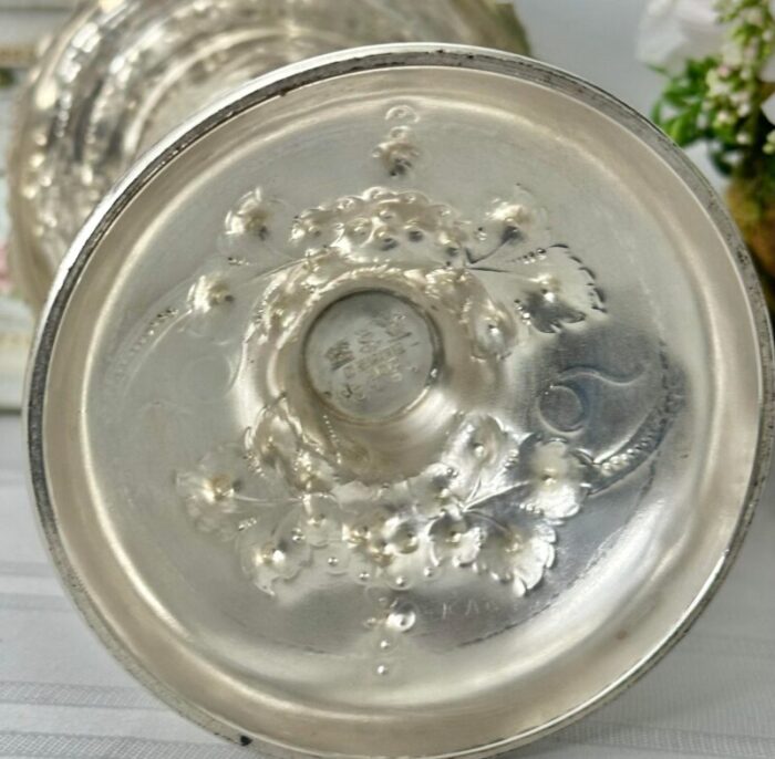 vintage barbour silver plated vase chased with grapes 0326