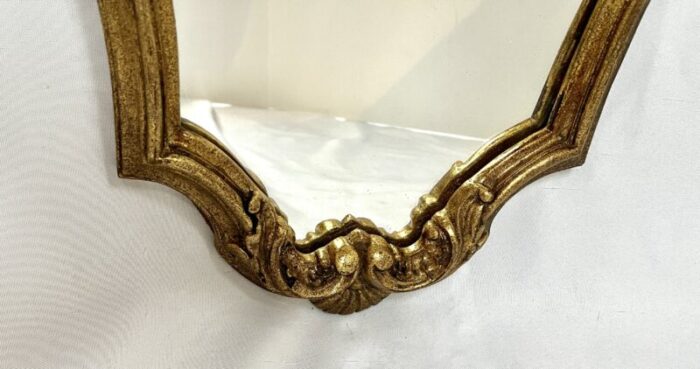 vintage belgian rococo style gilded mirror 1077