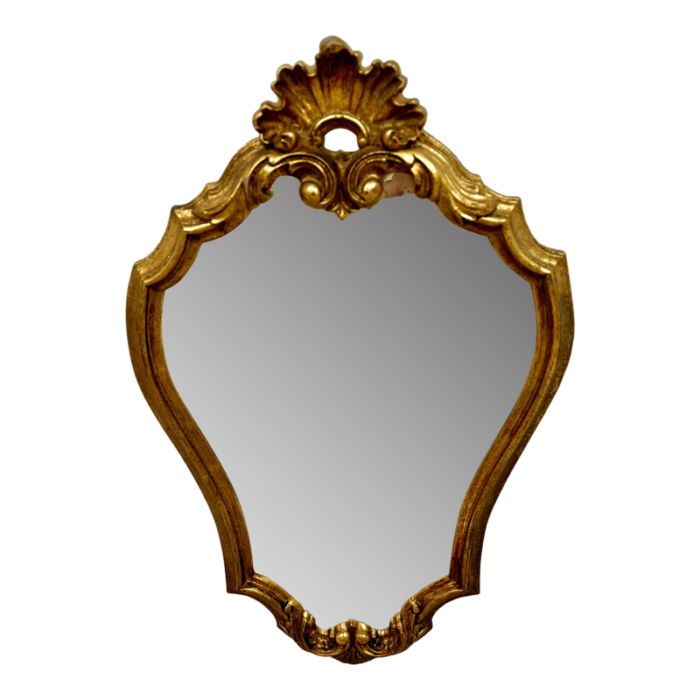 vintage belgian rococo style gilded mirror 1489