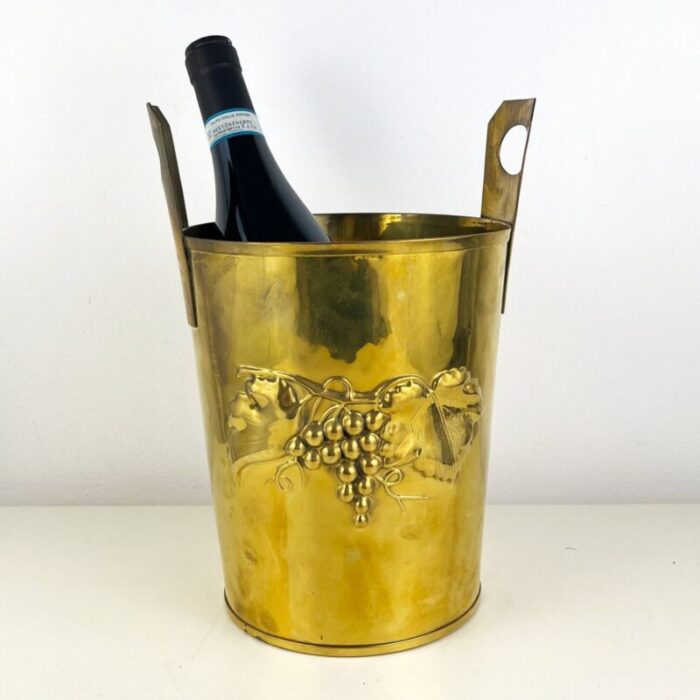 vintage brass buckets embossed gold champagne bucket 1950s set of 2 9