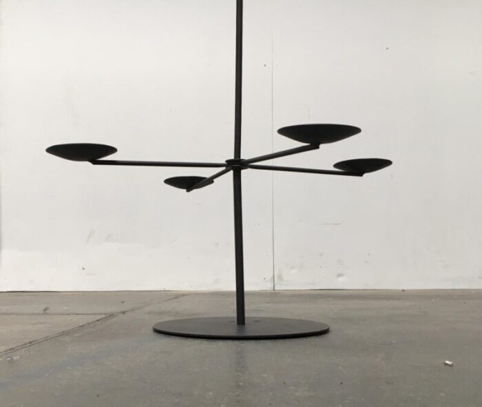 vintage brutalist metal candleholder 4