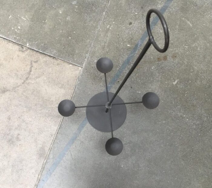 vintage brutalist metal candleholder 5