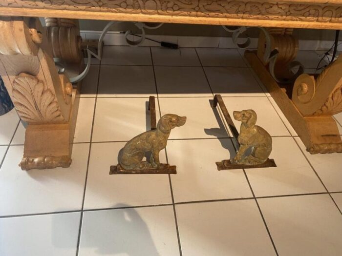 vintage dog chenets set of 2 7550