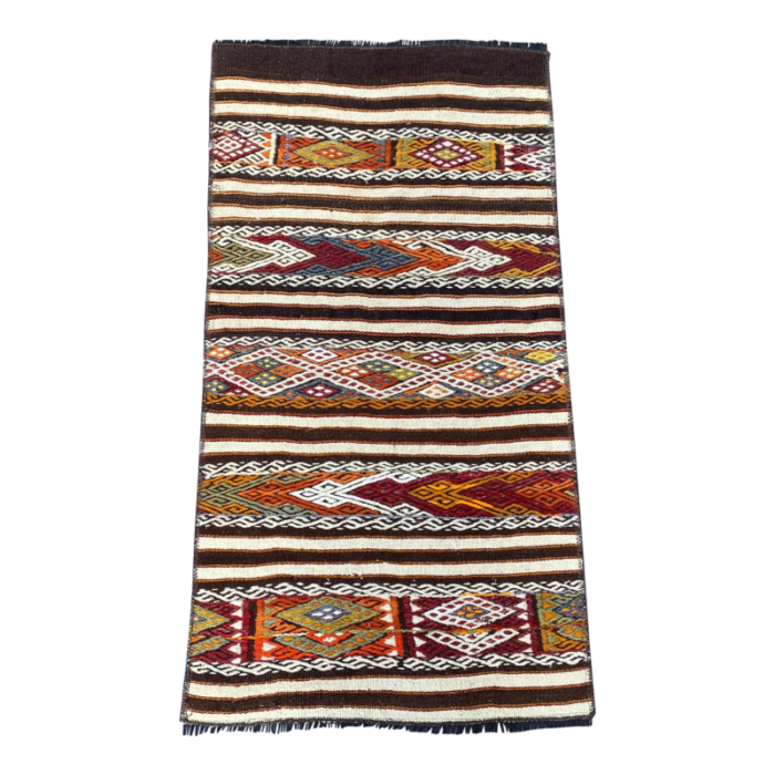 vintage flatweave neutral vintage kilim rug 1022