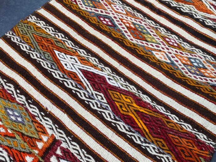 vintage flatweave neutral vintage kilim rug 1989