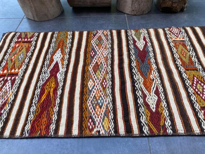 vintage flatweave neutral vintage kilim rug 6134