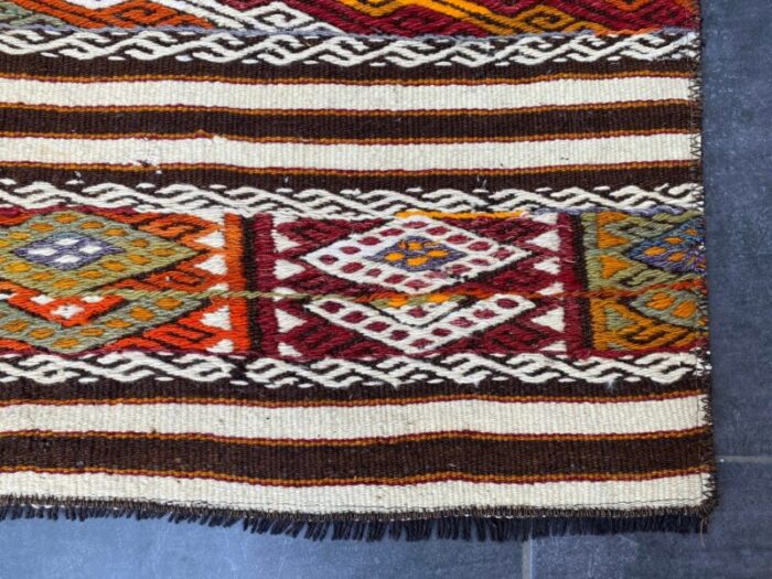 vintage flatweave neutral vintage kilim rug 6750