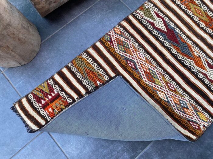 vintage flatweave neutral vintage kilim rug 9463