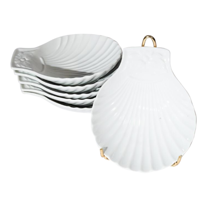 vintage french shell porcelain dish by pillivuyt set of 6 7780