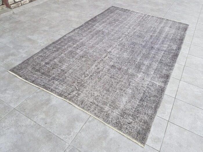 vintage gray overdyed rug 1960 1