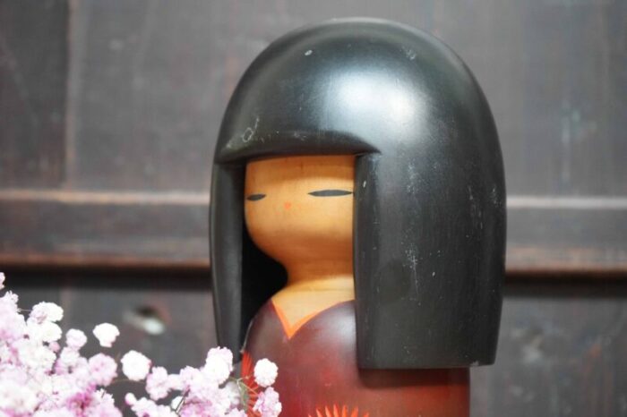 vintage gunma kokeshi by ryoka aoki japan 1980s 2